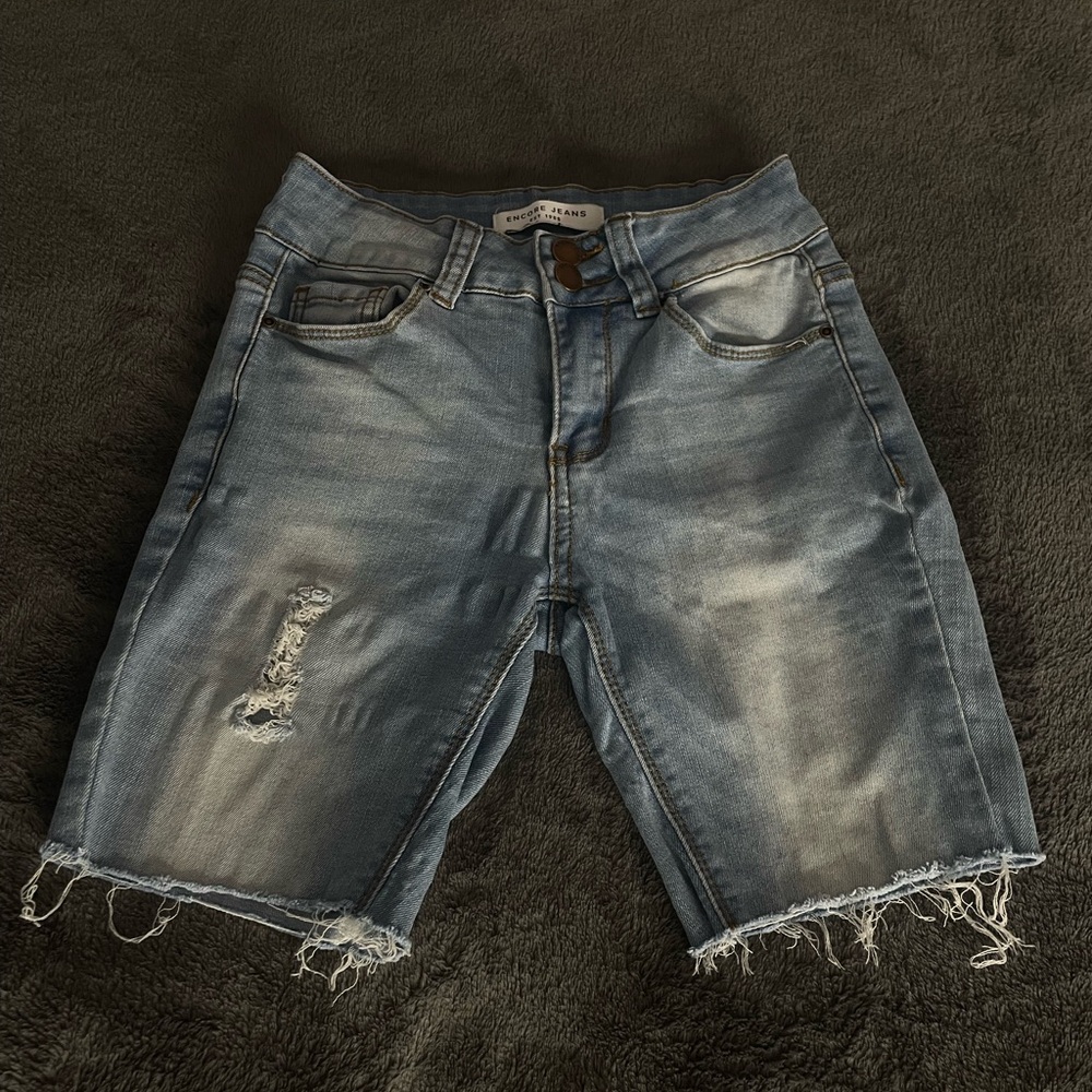 Distressed Denim Shorts